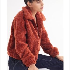 Burnt orange Urban Outfitters Teddy Jacket
